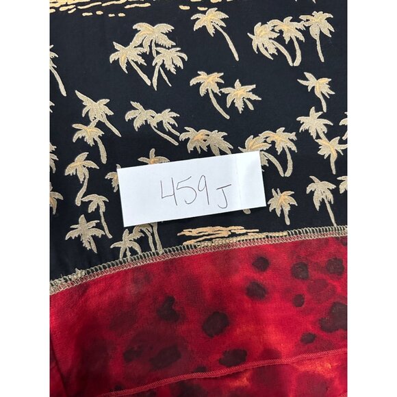 Cabi Womens Black & Gold Tropical Print Wide Leg Pants Size M - Picture 8 of 9